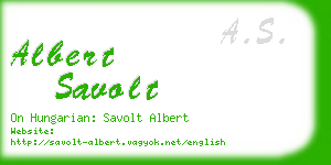 albert savolt business card